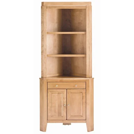 Customizable Corner Cabinet with Open Hutch
